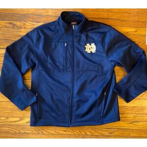 Notre Dame Fighting Irish Performance Zip Up Jacket Men’s XL Navy Thumb Holes